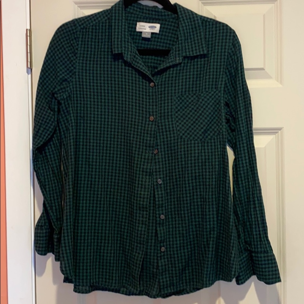 Green Gingham Button Down